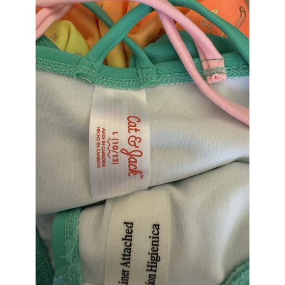 Cat & Jack Rainbow Ombre Unicorn Stars Strappy One Piece Swimsuit Size L 10/12 - Picture 5 of 5